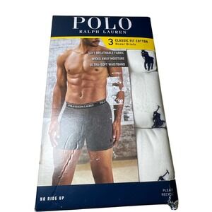 Polo Ralph Lauren 3 Pack Classic Fit Cotton Boxer Briefs‎ Mens Size L/G Gray